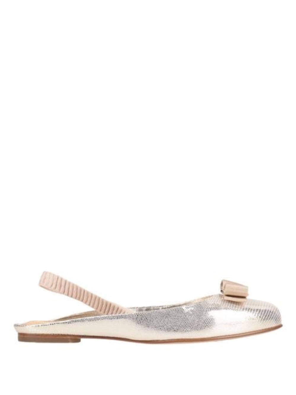Salvatore Ferragamo Gold Metallic Bow Slingback Flats - Picture 2 of 7